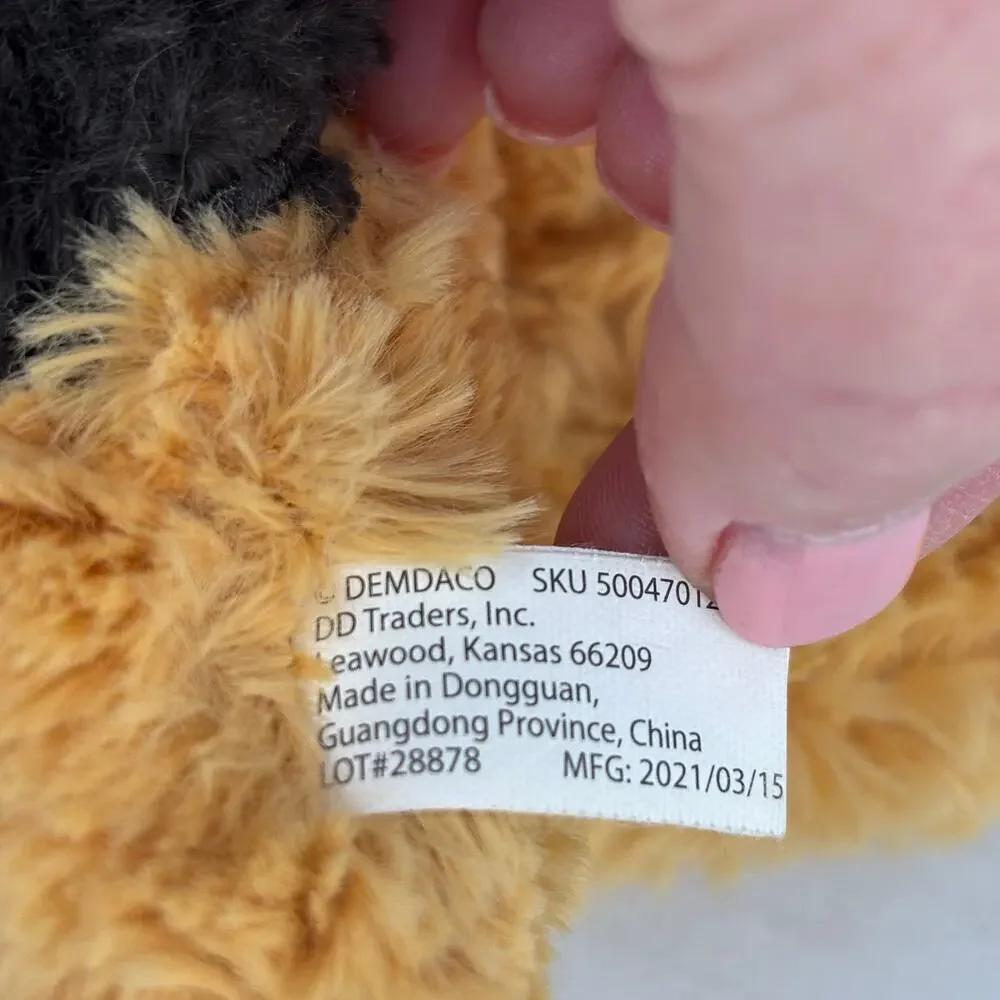 Demdaco Tobias Tiger Plush Lovey Rattle Security Baby Blanket Orange 14‎ Inch